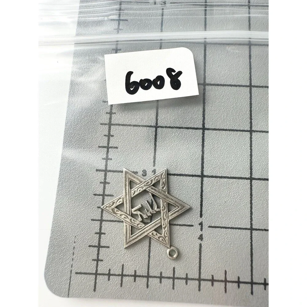 Vintage Sterling Silver Star of David with Chai Jewish Charm